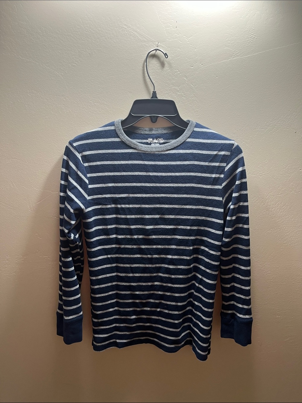 The Children's Place Navy & Gray Striped Long-Sleeve Tee